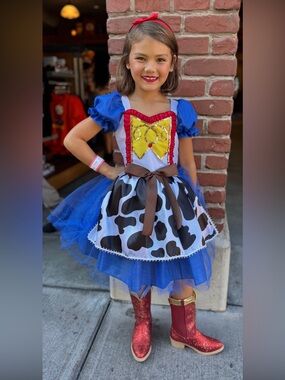 Cowgirl/Jesse Dress-Up Costume for Girls with Cowprint Skirt